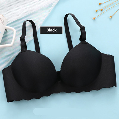 XUANTAOWU Seksi donje rublje Bešavni ženski grudnjak s 1/2 šalice, malo poprsje Jednostavan jednobojni Push Up bežični djevojački grudnjak s podesivim grudnjakom