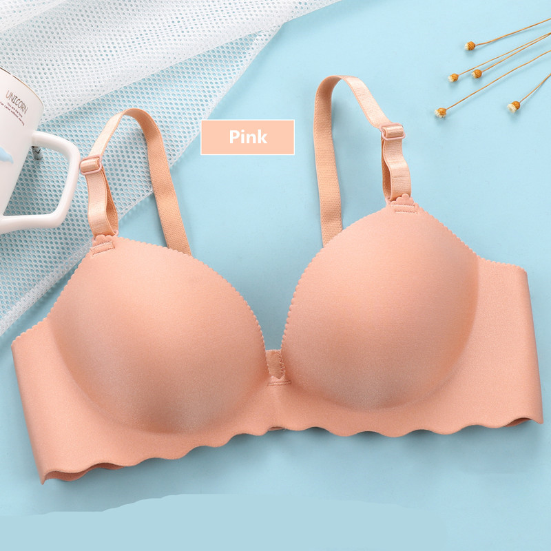XUANTAOWU Seksi donje rublje Bešavni ženski grudnjak s 1/2 šalice, malo poprsje Jednostavan jednobojni Push Up bežični djevojački grudnjak s podesivim grudnjakom
