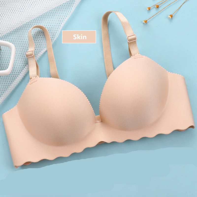 XUANTAOWU Seksi donje rublje Bešavni ženski grudnjak s 1/2 šalice, malo poprsje Jednostavan jednobojni Push Up bežični djevojački grudnjak s podesivim grudnjakom
