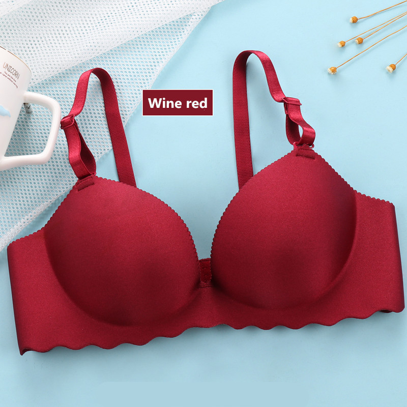 XUANTAOWU Seksi donje rublje Bešavni ženski grudnjak s 1/2 šalice, malo poprsje Jednostavan jednobojni Push Up bežični djevojački grudnjak s podesivim grudnjakom