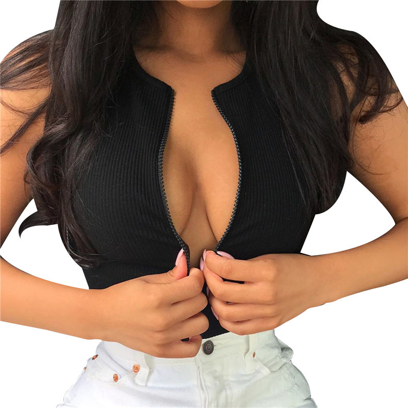 Tõmblukuga Skinny Tank Seksikas Body Naiste Mood Bodycon Body Basic Varrukateta Suvised Bodysuits Ühes tükis