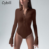 Cybill Turn Down Κουμπί Bodycon Γυναικείο φορμάκι Casual Φθινοπωρινό Χειμερινό Λευκό Μαύρο Κορμάκι για Γυναικείο Κορμάκι Γυναικείο Μπλουζ