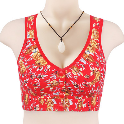 Νέο Σουτιέν 2022 Βαμβακερό γυναικείο σουτιέν με κλείσιμο με σύρμα χωρίς εσώρουχα άνετα Εσώρουχα Bralette με φωτεινά λουλούδια K031