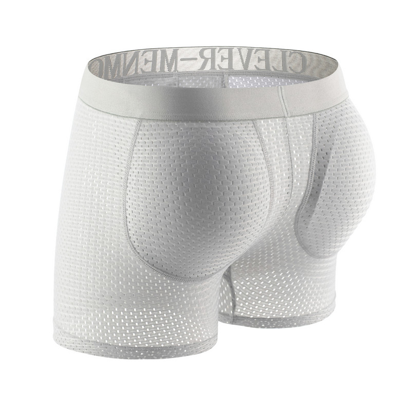 CLEVER-MENMODE Seksualūs vyriški apatiniai paminkštinti tinkliniai apatiniai sėdmenys, pakeliantys sėdmenis Padidinti užpakalį Push Up Pad apatinės kelnės varpos maišelis kelnaitės