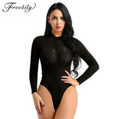 Női szexi cipzáras tanga trikó Body Női Fétis Átlátszik Átlátszó Teddy Erotikus Body Macskaruha Clubwear