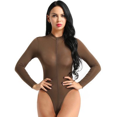 Női szexi cipzáras tanga trikó Body Női Fétis Átlátszik Átlátszó Teddy Erotikus Body Macskaruha Clubwear