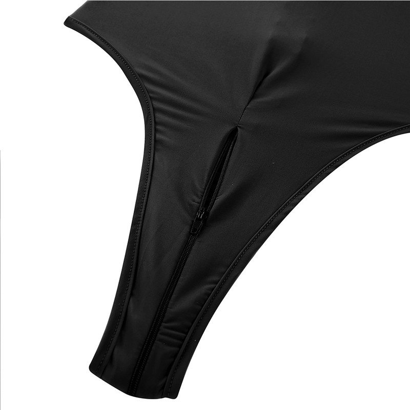 Body sexy cu fermoar tanga cu fermoar pentru femei Fetish Transparent Body Teddy Body erotice Catsuit Clubwear