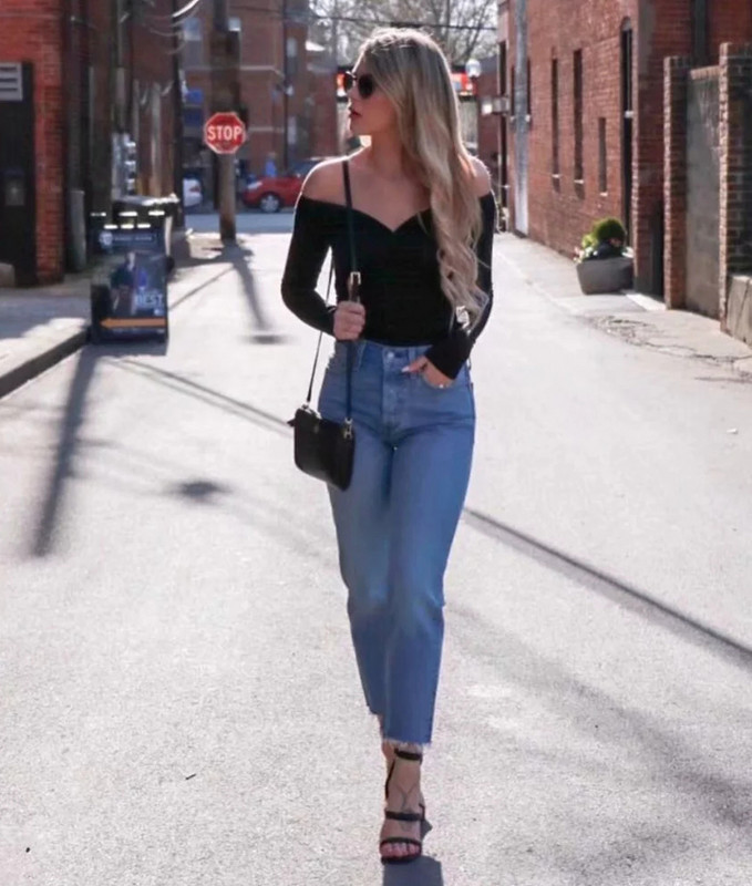 Body Bardot pentru femei cu decolteu în V cu nasturi