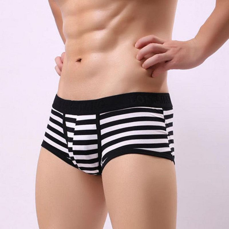 Muško donje rublje Boksačice Longjiang Muško donje rublje Vruće donje rublje Muške bokserice StripeSide Otvor Seksi bokserice srednjeg rasta