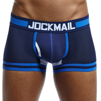 JOCKMAIL Brand Underwear Men Boxer Mesh U Pouch Секси долни гащи Cueca Boxer Мъжки памучни панталони мъжки спални панталони  мъжки бикини