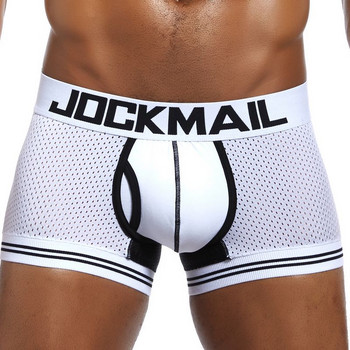 JOCKMAIL Brand Underwear Men Boxer Mesh U Pouch Секси долни гащи Cueca Boxer Мъжки памучни панталони мъжки спални панталони  мъжки бикини