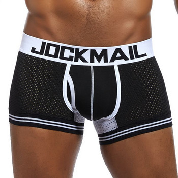 JOCKMAIL Brand Underwear Men Boxer Mesh U Pouch Секси долни гащи Cueca Boxer Мъжки памучни панталони мъжки спални панталони  мъжки бикини