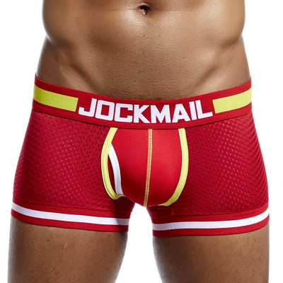 JOCKMAIL Brand Aluspesu Meeste Boxer Võrgustik U Pouch Seksikas Aluspüksid Cueca Boxer Meeste Puuvillapüksid Meeste Aluspüksid Meeste Aluspüksid
