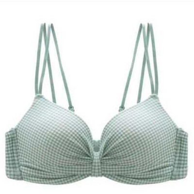 Γυναικεία σουτιέν χωρίς σύρμα Push Up Σέξι εσώρουχα για κορίτσια Χαριτωμένο φιόγκο καρό σουτιέν χωρίς πλάτη διπλωμένο σταυρό Ολόσωμη σουτιέν