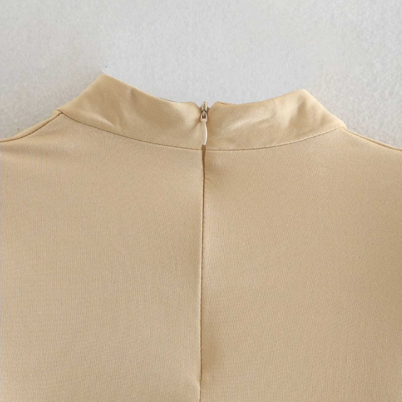 Elegantsed naiste kombinesoonid Moodne Plisseeritud O-kaelusega Bodid Kontori Daamid Sügisene soliidne õlapolsterdatud seljaosa Tõmblukk Romper Tops šikk