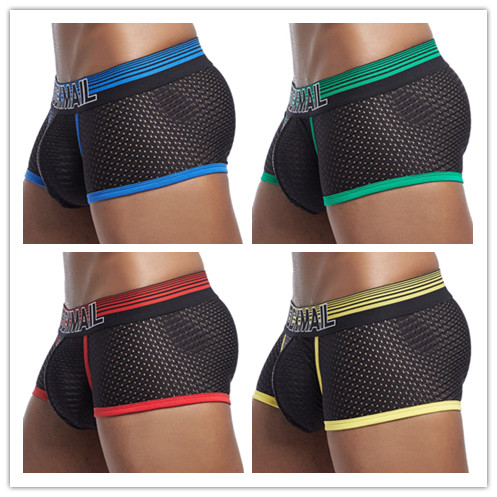 JOCKMAIL Νέα σέξι ανδρικά εσώρουχα Μπόξερ Ανδρικά σώβρακα αναπνεύσιμα διχτυωτά Ανδρικά σώβρακα U κυρτά Ανδρικά ανδρικά μπαούλα Boxer Καλοκαιρινά ανδρικά ρούχα