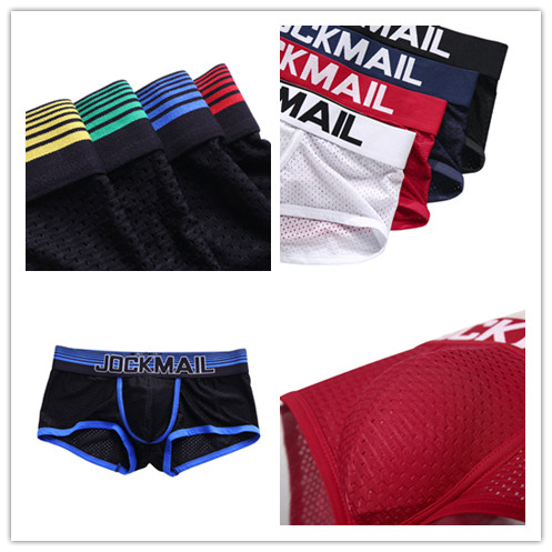 JOCKMAIL Νέα σέξι ανδρικά εσώρουχα Μπόξερ Ανδρικά σώβρακα αναπνεύσιμα διχτυωτά Ανδρικά σώβρακα U κυρτά Ανδρικά ανδρικά μπαούλα Boxer Καλοκαιρινά ανδρικά ρούχα