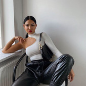 Salopete de iarnă 2020, salopete pentru femei, body la modă, cu gât înalt, cu un singur umăr, sexy, pentru club, body body cu scobitură pentru femei