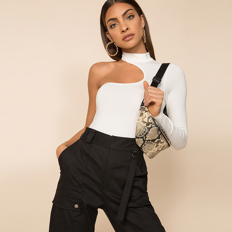 Salopete de iarnă 2020, salopete pentru femei, body la modă, cu gât înalt, cu un singur umăr, sexy, pentru club, body body cu scobitură pentru femei