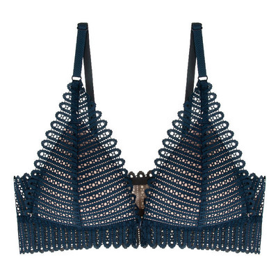 Novi ženski grudnjak Donje rublje s francuskim trokutastim košaricama Žensko tanko seksi čipkasto prekrasna kopča na leđima Mali grudnjak Skupljanje bez čeličnog prstena