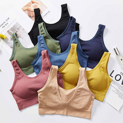 Bešavni grudnjaci za žene Čvrsti Push Up grudnjak Pamučni grudnjak Bralette Grudnjak Udobno bežično donje rublje V leđa Žensko seksi donje rublje
