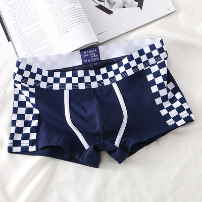 [Bloom the love] Lenjerie de corp în carouri mozaic pentru bărbați Boxer Homme Boxeri pentru bărbați Chiloți Bărbați Cuecas Masculina Boxershorts M-3XL