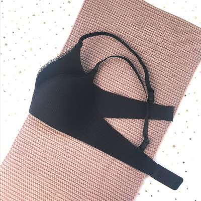 2022 Γυναικείο σέξι σουτιέν χωρίς ραφές, ένα εσώρουχο, μικρό στήθος, χωρίς ατσάλινο δαχτυλίδι, σέξι δαντελένιο σουτιέν Καραμέλα χρώματος Sutian Canyon