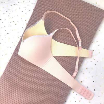 2022 Γυναικείο σέξι σουτιέν χωρίς ραφές, ένα εσώρουχο, μικρό στήθος, χωρίς ατσάλινο δαχτυλίδι, σέξι δαντελένιο σουτιέν Καραμέλα χρώματος Sutian Canyon