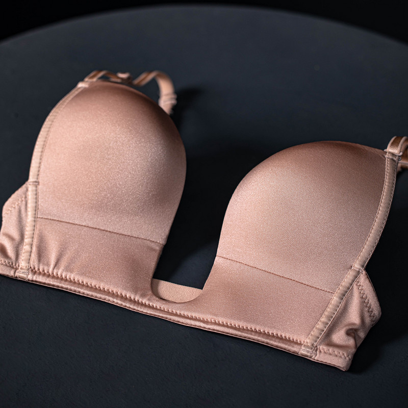 VANZTINA Sutien cu adâncitură sexy Push Up Lenjerie pentru femei fără cusături Lenjerie intimă pentru nuntă, fără spate, Sutiene sexy pentru femei