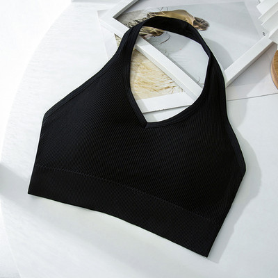 Sutien cu halter pentru femei Top sport Sutien fără spate Lenjerie de corp pentru femei Sutiene fără fir căptușit Bralette sexy Vestă decupată fără mâneci