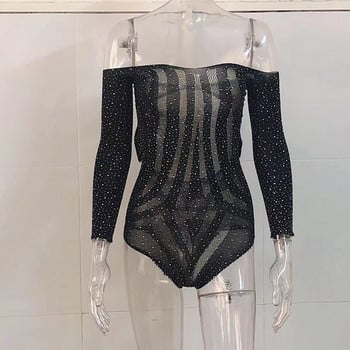 Slash Neck Mesh Fishnet Γυναικεία ολόσωμη φόρμα με κορμάκι Σέξι ερωτικό Babydoll Φετίχ λατέξ γατό φόρμες βραδινές φόρμες για πάρτι