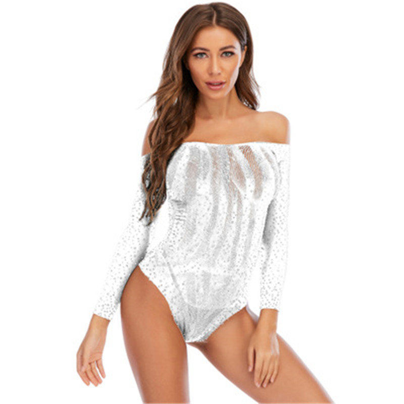 Mrežasti ženski kombinezon s kosim vratom i čarapama Seksi erotski babydoll fetiš Lateks mače kostimi za večernje zabave Kombinezoni