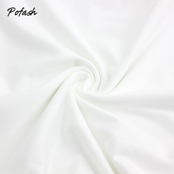 Pofash White Solid Ruched καλοκαιρινές φόρμες Γυναικείες φόρμες σπαγγέτι λουράκι χωρίς πλάτη Casual Rompers Λεπτή αμάνικη φόρμα 2020