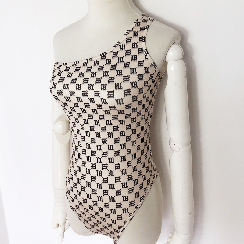 Body cu umăr rece pentru femei, moda de stradă, retro, vintage, cu litere, imprimeu de vară, body fără mâneci, topuri, costum punk Harajuku