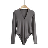 Body de vară cu decolteu în V adânc pentru femei, cu mânecă lungă, salopetă bodycon, costume sexy de epocă, pentru femei, cu mâneci lungi