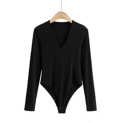 Body de vară cu decolteu în V adânc pentru femei, cu mânecă lungă, salopetă bodycon, costume sexy de epocă, pentru femei, cu mâneci lungi