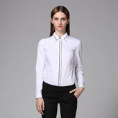 Body cu mânecă lungă în dungi Femei Office Lady Work Bluză albă Cămașă formală Body de primăvară Salopetă de toamnă 2021 Salopete