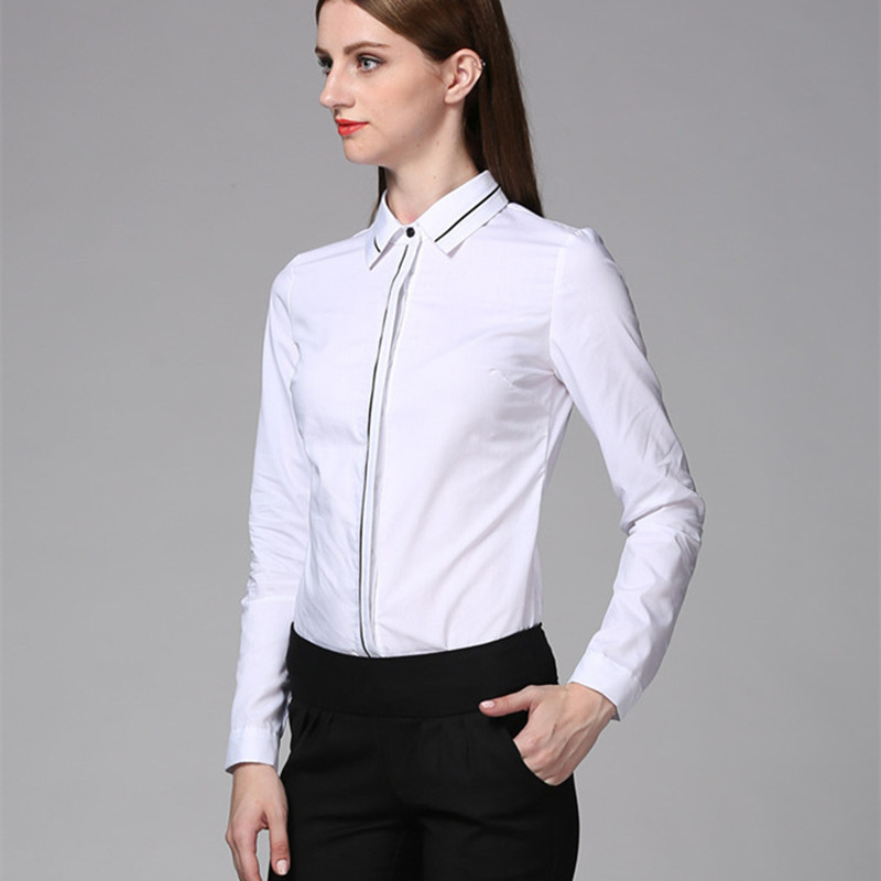 Body cu mânecă lungă în dungi Femei Office Lady Work Bluză albă Cămașă formală Body de primăvară Salopetă de toamnă 2021 Salopete