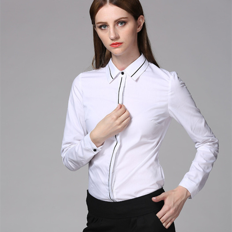 Body cu mânecă lungă în dungi Femei Office Lady Work Bluză albă Cămașă formală Body de primăvară Salopetă de toamnă 2021 Salopete