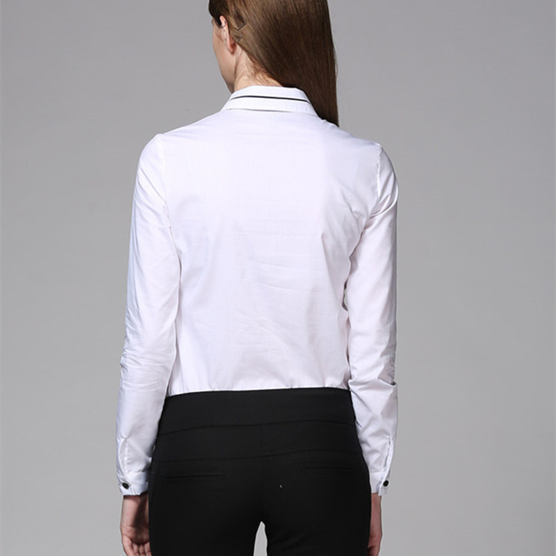 Body cu mânecă lungă în dungi Femei Office Lady Work Bluză albă Cămașă formală Body de primăvară Salopetă de toamnă 2021 Salopete