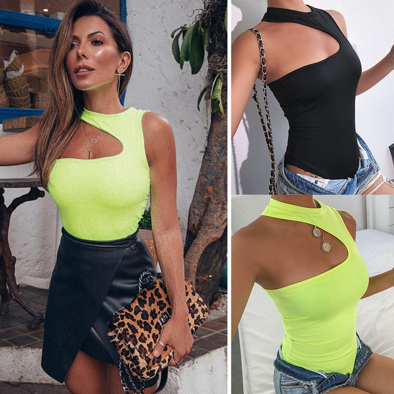 Σέξι κορμάκι Γυναικείο γοτθικό Streetwear Διχτυωτό κοίλο έξω συνονθύλευμα αμάνικο γυναικείο πάρτι μαύρου σώματος