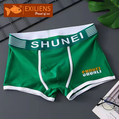 EXILIENS Jauns Letter Boxer Vīriešu Apakšveļa Bermudu Cotton Ropa Interjers Hombre Vīriešu Bokseri Cuecas Masculinas Man Calzoncillos M-3XL