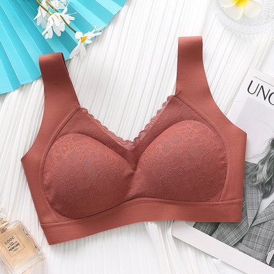 Seksikas Tai lateksist naiste rinnahoidja aluspesu hingav V-kaelusega Gather Seamless Girl Bralette Wireless Push Up rinnahoidja naiste pesu