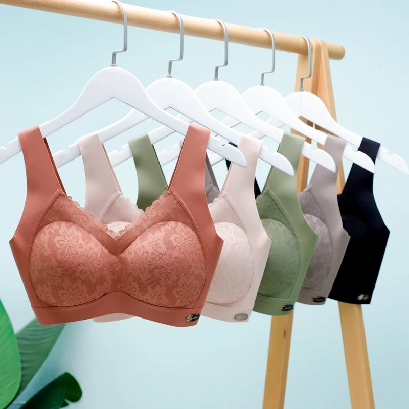 Seksikas Tai lateksist naiste rinnahoidja aluspesu hingav V-kaelusega Gather Seamless Girl Bralette Wireless Push Up rinnahoidja naiste pesu