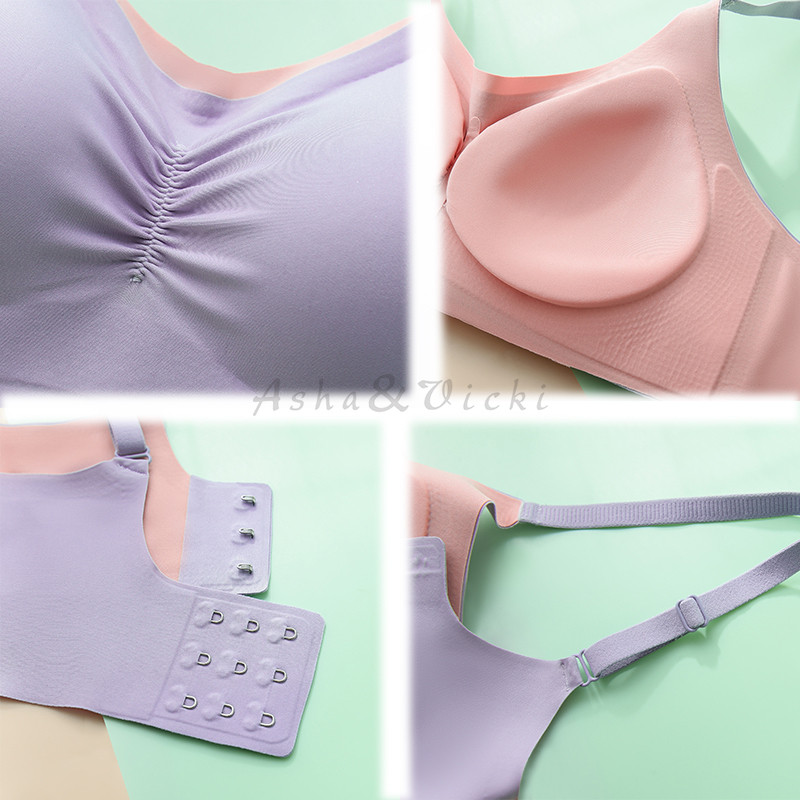 Lenjerie de corp subțire de vară fără sudură pentru femei, două culori, care se potrivesc, cu spatele frumos, fără inel de oțel, sutien sexy, confortabil, respirabil