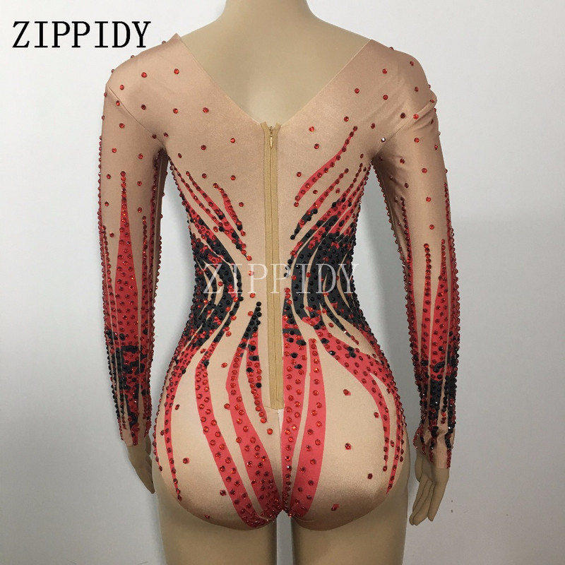 Mood Sädelevad mustad kristallid Bodysuit Seksikas ööklubi Full Stones One Piece kostüüm ballile sünnipäeva tähistamine trikood