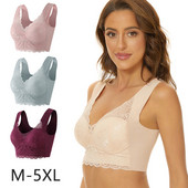 Rinnahoidjad Naiste aluspesu Suures suuruses rinnahoidja M-5XL traadita rinnahoidja Summer Wireless Bralette Push Up Seksikas pitsist rinnahoidja polsterdusega