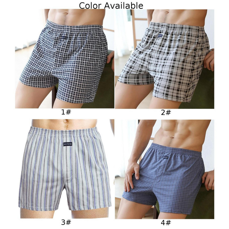 Boxer Shorts Ανδρικά Sleep Bottoms Casual Loose καρό φαρδιά πόδι βαμβακερά Boxershorts Ανδρικά σορτς Home intimate εσώρουχα Σώβρακο