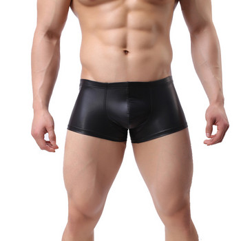 [Bloom the love] Мъжко бельо Boxer Sexy Night Club Кожени мъжки боксерки Cuecas Masculina Underpant Boxershorts Man Size M-2XL