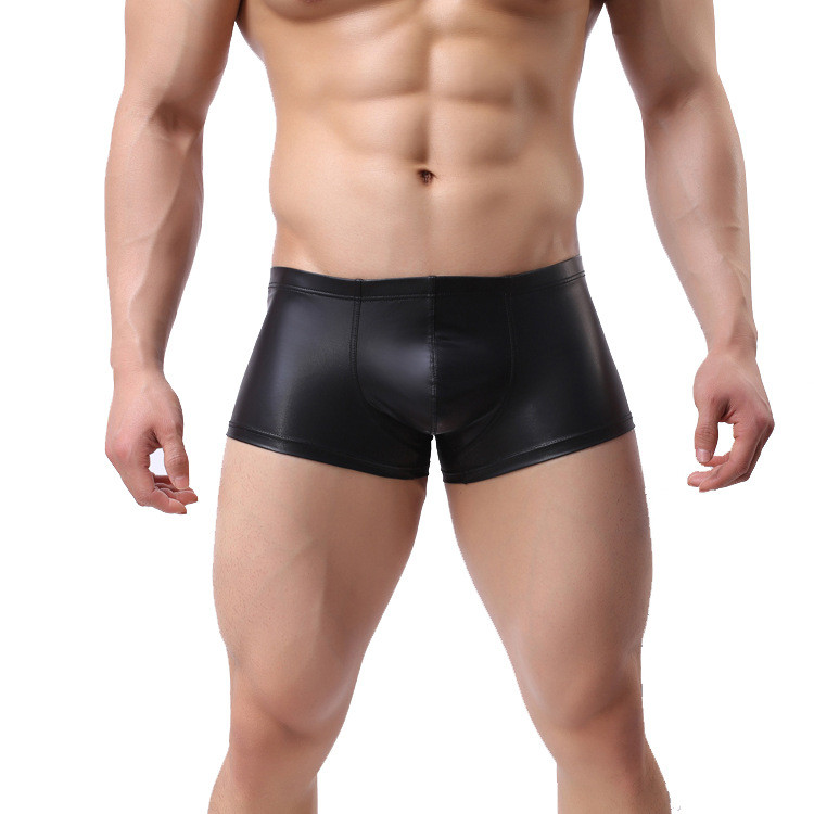 [Bloom the love] Boxer Lenjerie de corp pentru bărbați Sexy Night Club din piele Boxeri pentru bărbați Cuecas Masculina Chiloți Boxershorts Bărbați M-2XL
